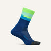 Feetures Elite Light Cushion Mini Crew Socks Surfboard Blue Small 