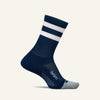 Feetures Elite Light Cushion Mini Crew Socks Navy High Top Stripe Small 