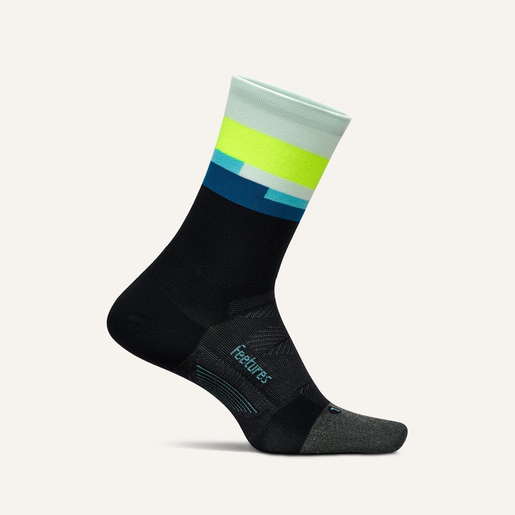 Feetures Elite Ultra Light Cushion Mini Crew Socks Bayside Black Small 
