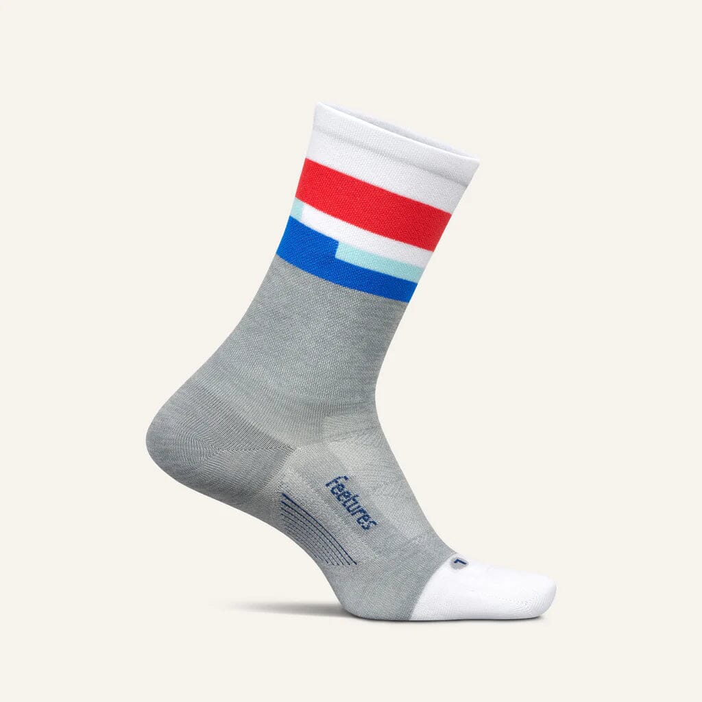Feetures Elite Ultra Light Cushion Mini Crew Socks Mission Gray Small 