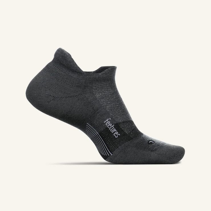 Feetures Merino 10 Cushion No Show Tab Socks Gray Small 