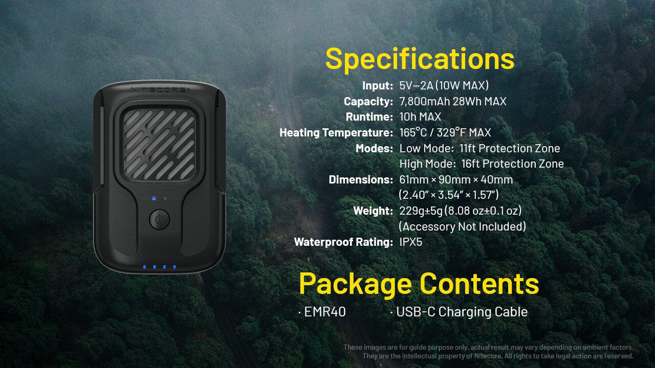 Nitecore EMR40 Portable Rechargeable Multipurpose Mosquito Repeller 