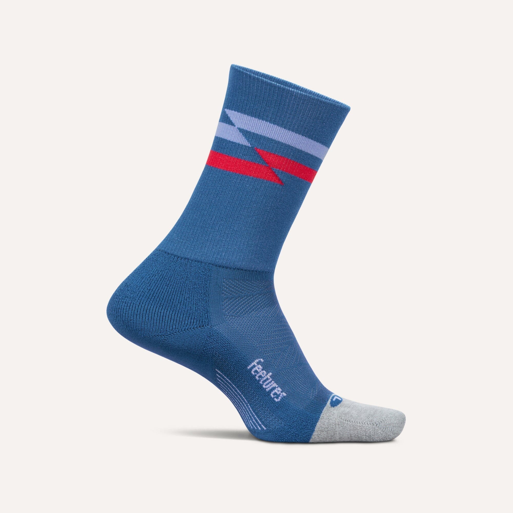 Feetures Elite Light Cushion Mini Crew Socks Blue Track Small 