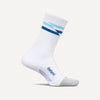 Feetures Elite Light Cushion Mini Crew Socks White Track Small 