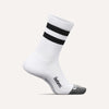 Feetures Elite Light Cushion Mini Crew Socks White High Top Stripe Small 