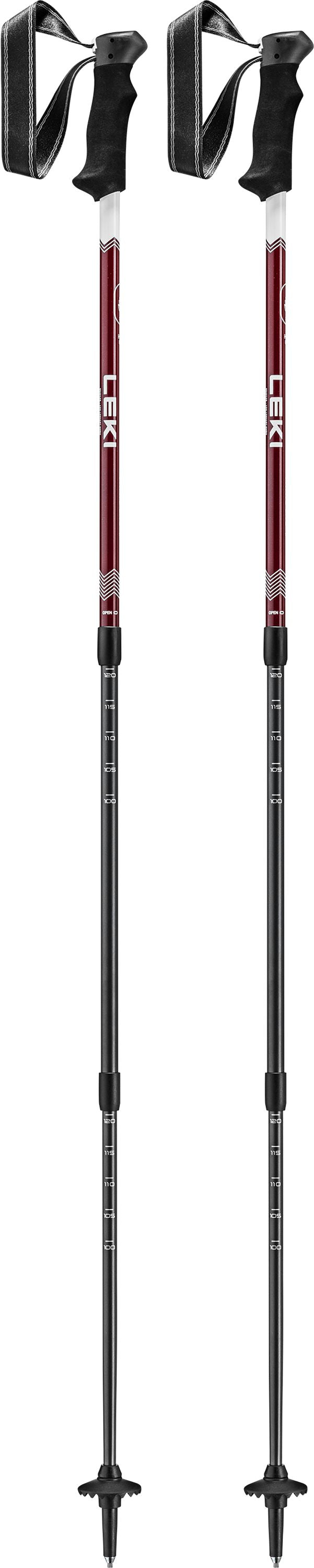 LEKI Trail Lite Unisex Trekking Poles 2026 (1 Pair) Tamarillo/White 100-135cm 