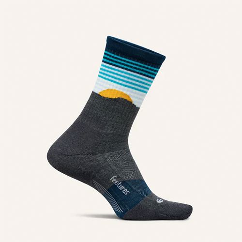 Feetures Trail Max Cushion Mini Crew Socks Rock Gray Small 