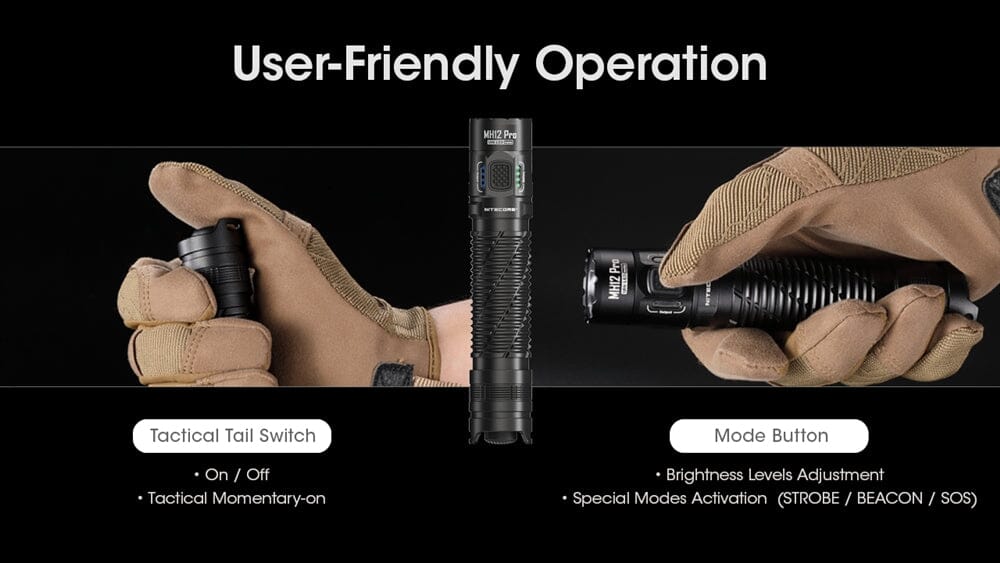 Nitecore MH12 Pro 3300 Lumen USB-C Rechargeable Flashlight 