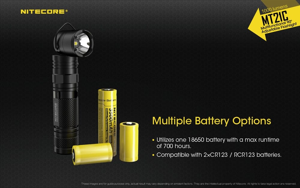 Nitecore MT21C 1000 Lumen Adjustable Right Angle Flashlight 