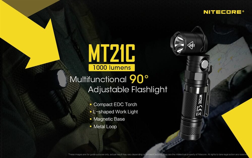 Nitecore MT21C 1000 Lumen Adjustable Right Angle Flashlight 
