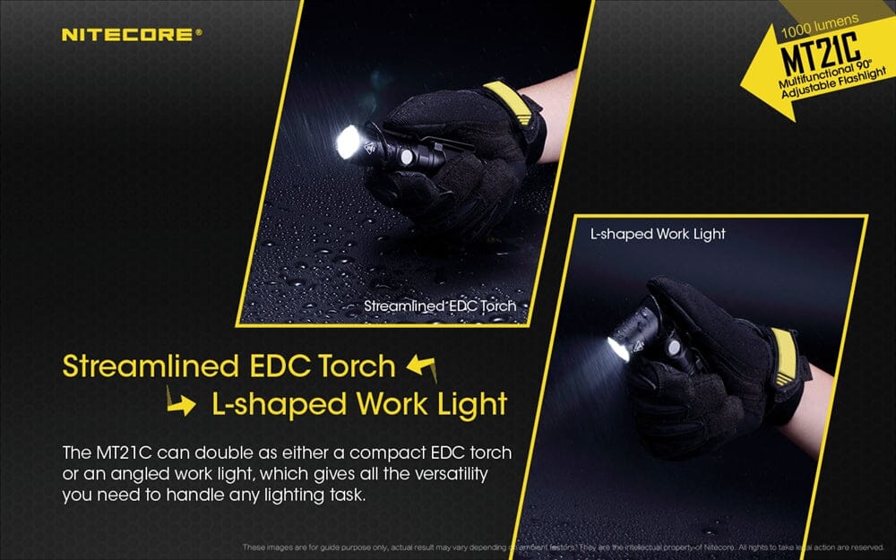 Nitecore MT21C 1000 Lumen Adjustable Right Angle Flashlight 