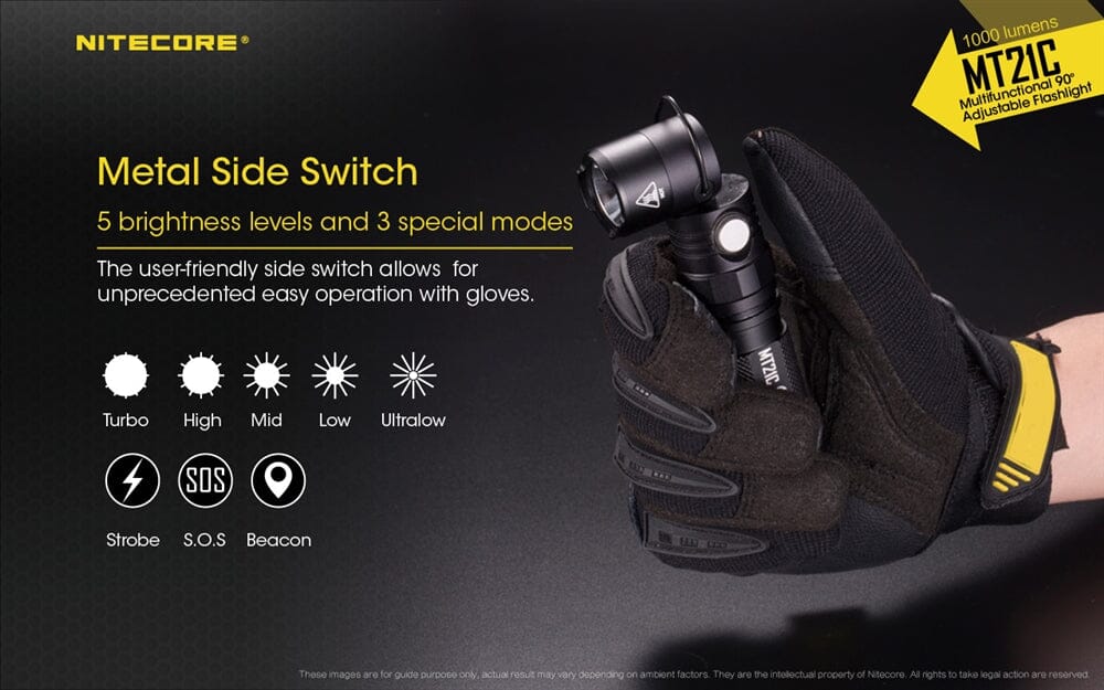 Nitecore MT21C 1000 Lumen Adjustable Right Angle Flashlight 