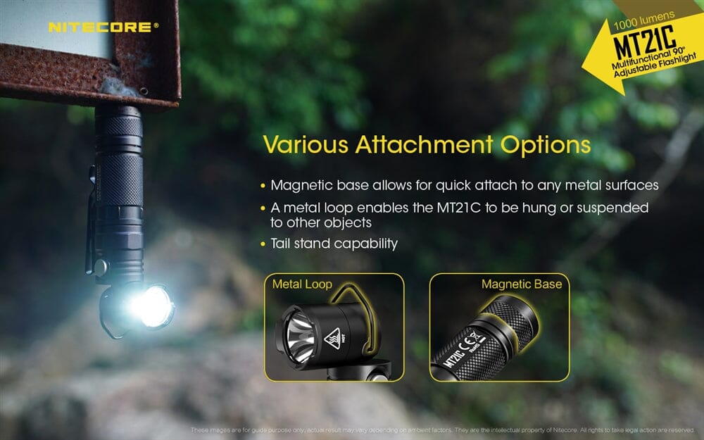 Nitecore MT21C 1000 Lumen Adjustable Right Angle Flashlight 