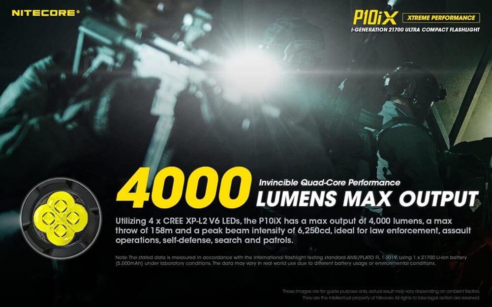Nitecore P10iX 4000 Lumen USB-C Rechargeable Flashlight 