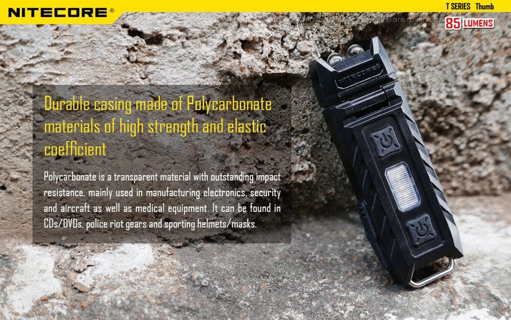 Nitecore Thumb 85 Lumen Clip on Rechargeable Flashlight, with Adjustable Angle 