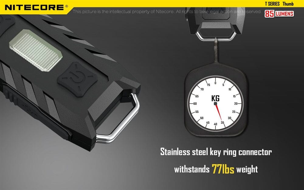 Nitecore Thumb 85 Lumen Clip on Rechargeable Flashlight, with Adjustable Angle 