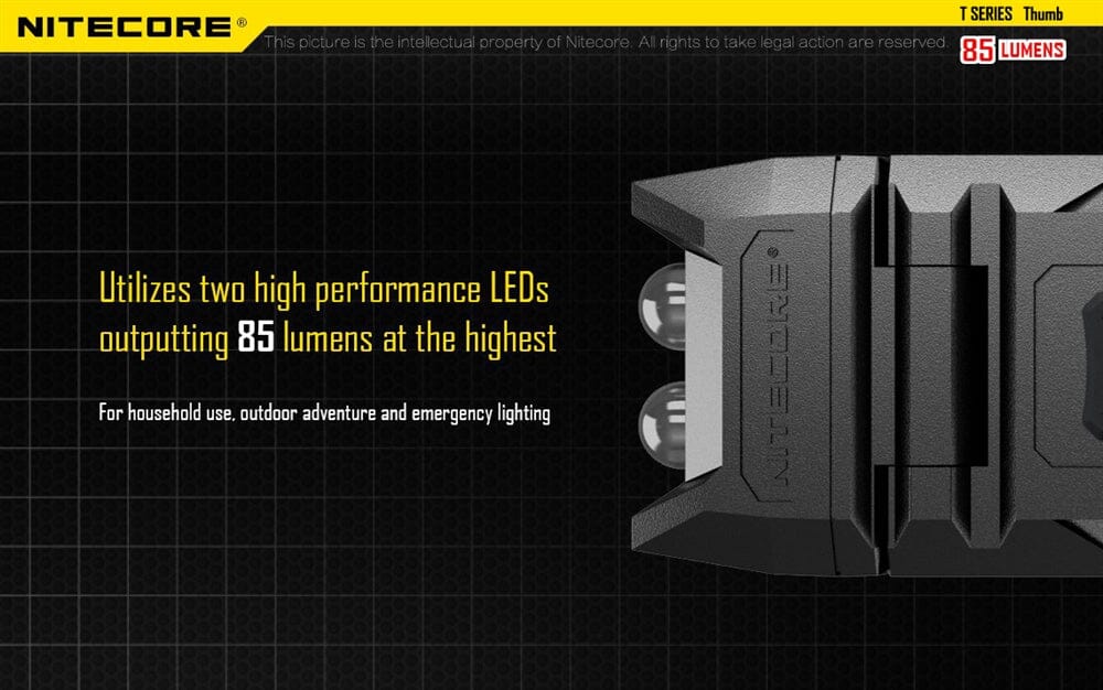 Nitecore Thumb 85 Lumen Clip on Rechargeable Flashlight, with Adjustable Angle 