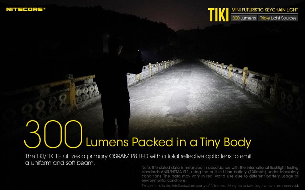 Nitecore TIKI 300 Lumen USB-C Rechargeable Keychain Flashlight 