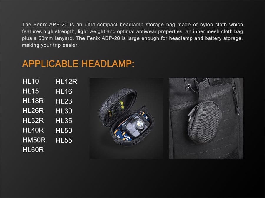 Fenix APB-20 Headlamp Storage Bag 