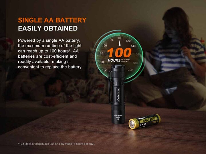 Fenix E12 V3.0 AA-Powered EDC Flashlight 