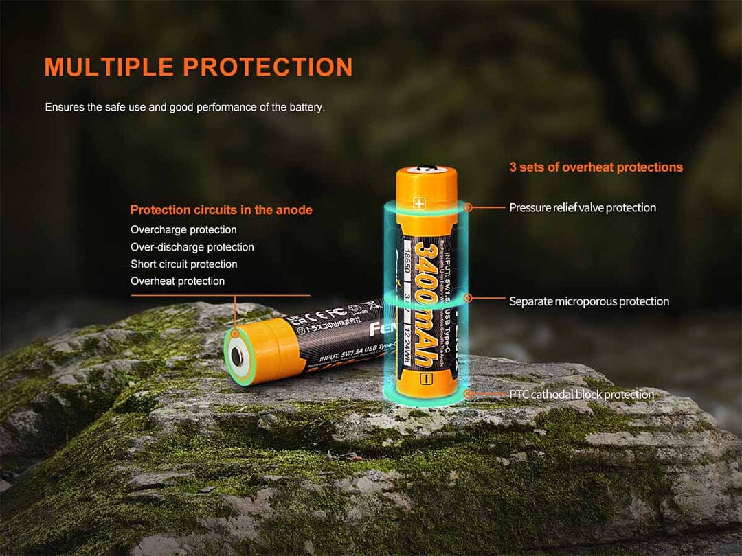 Fenix ARB-L18-3400U V3.0 Built-in USB Rechargeable Battery 