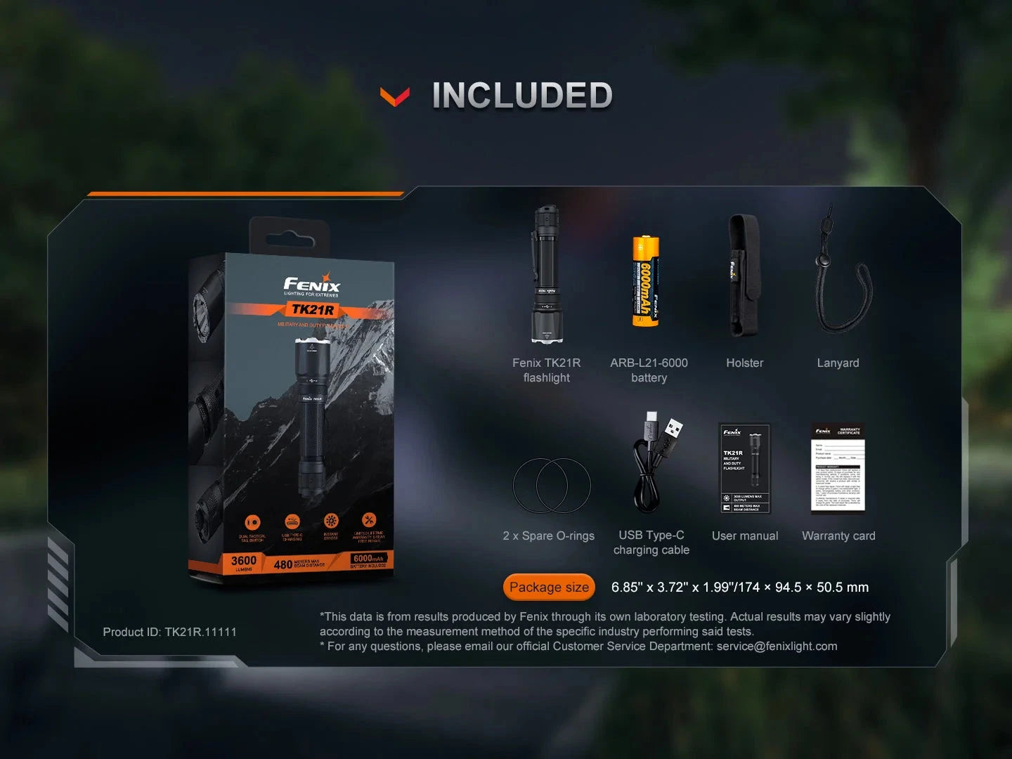 Fenix TK21R Rechargeable Tac Flashlight 
