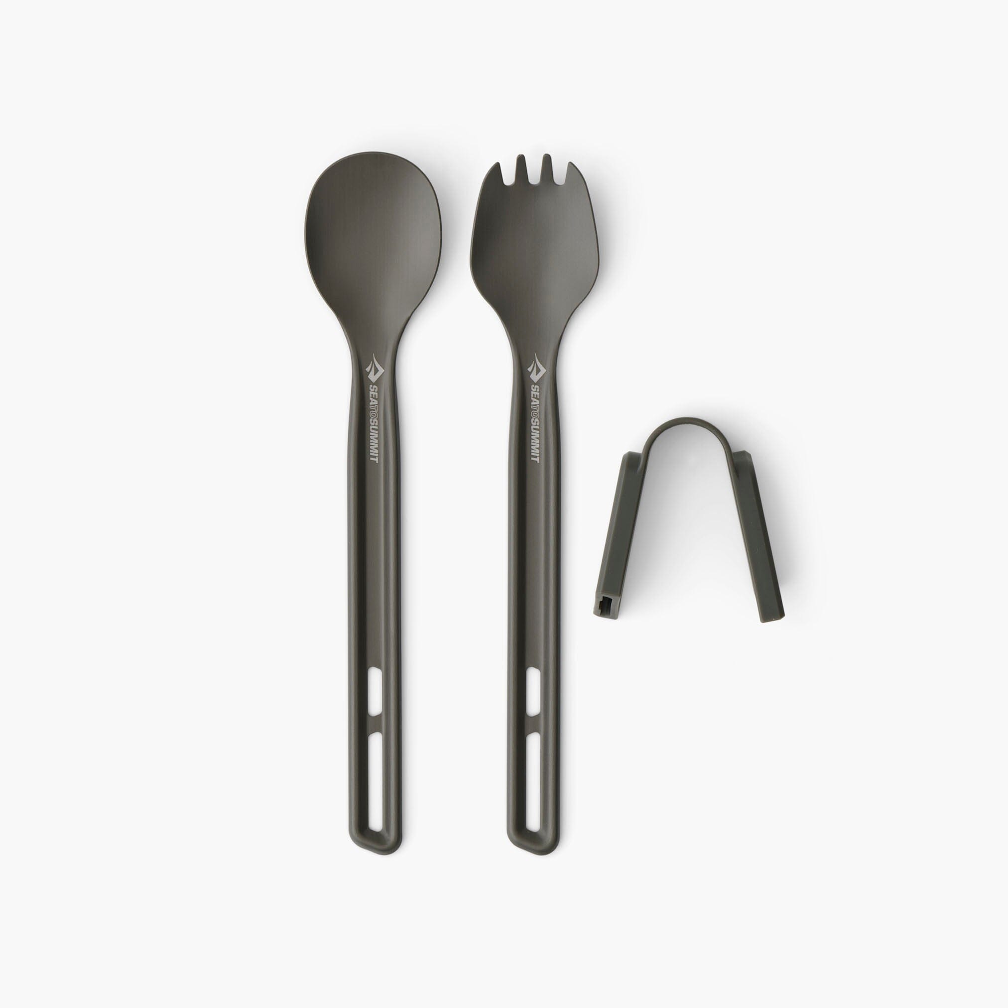 Sea to Summit Frontier Ultralight Long Handle Spoon & Spork Set Anodised Grey 