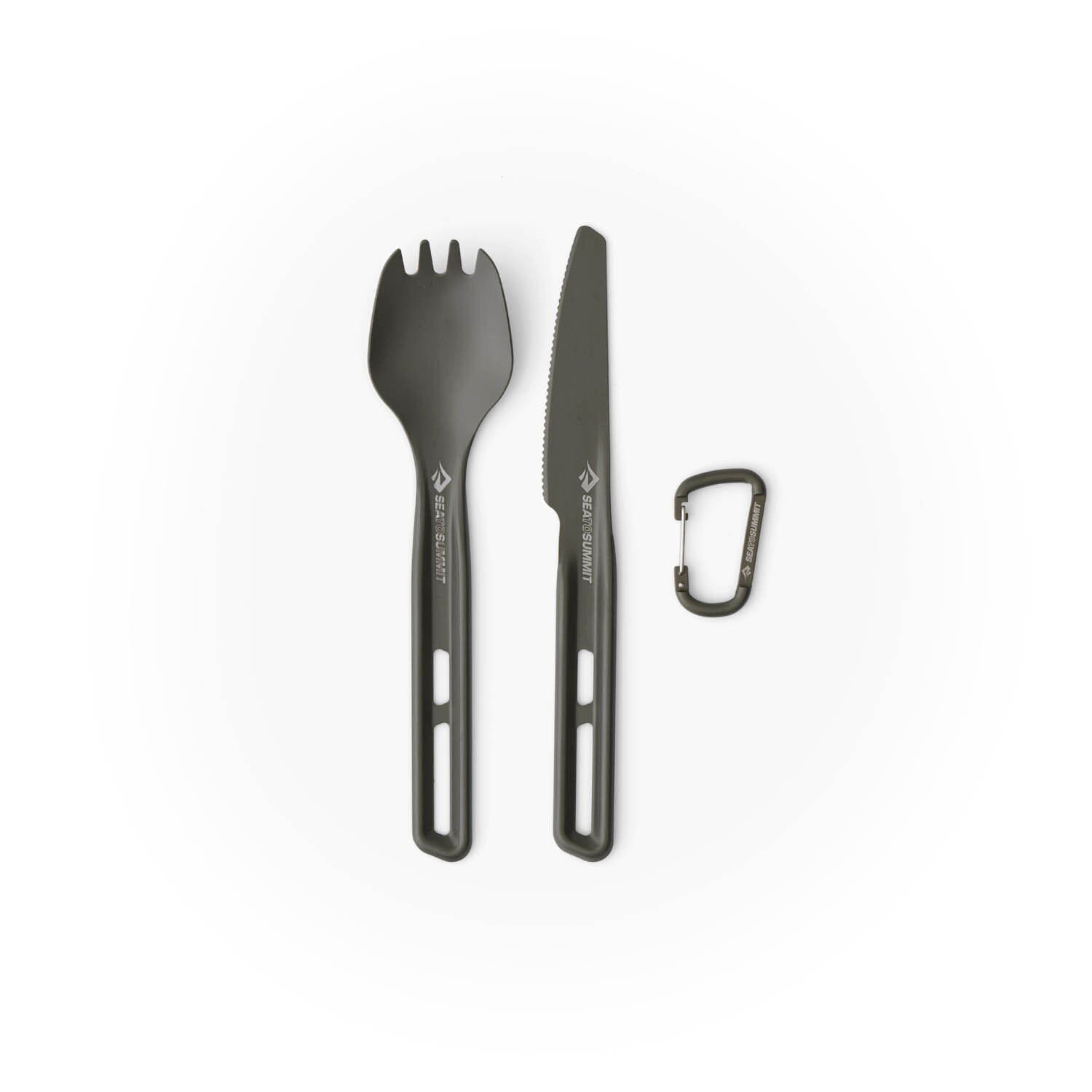Sea to Summit Frontier Ultralight Cutlery Set-2Piece Spork/Knife Anodised Grey 