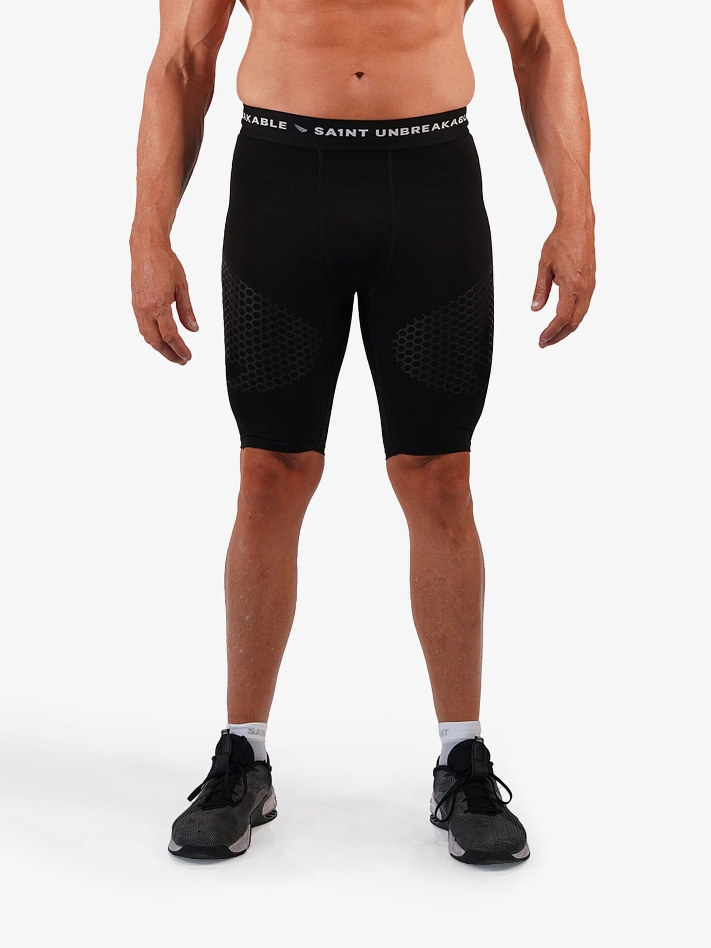 SA1NT Men's Performance Compression Shorts - Black/Charcoal