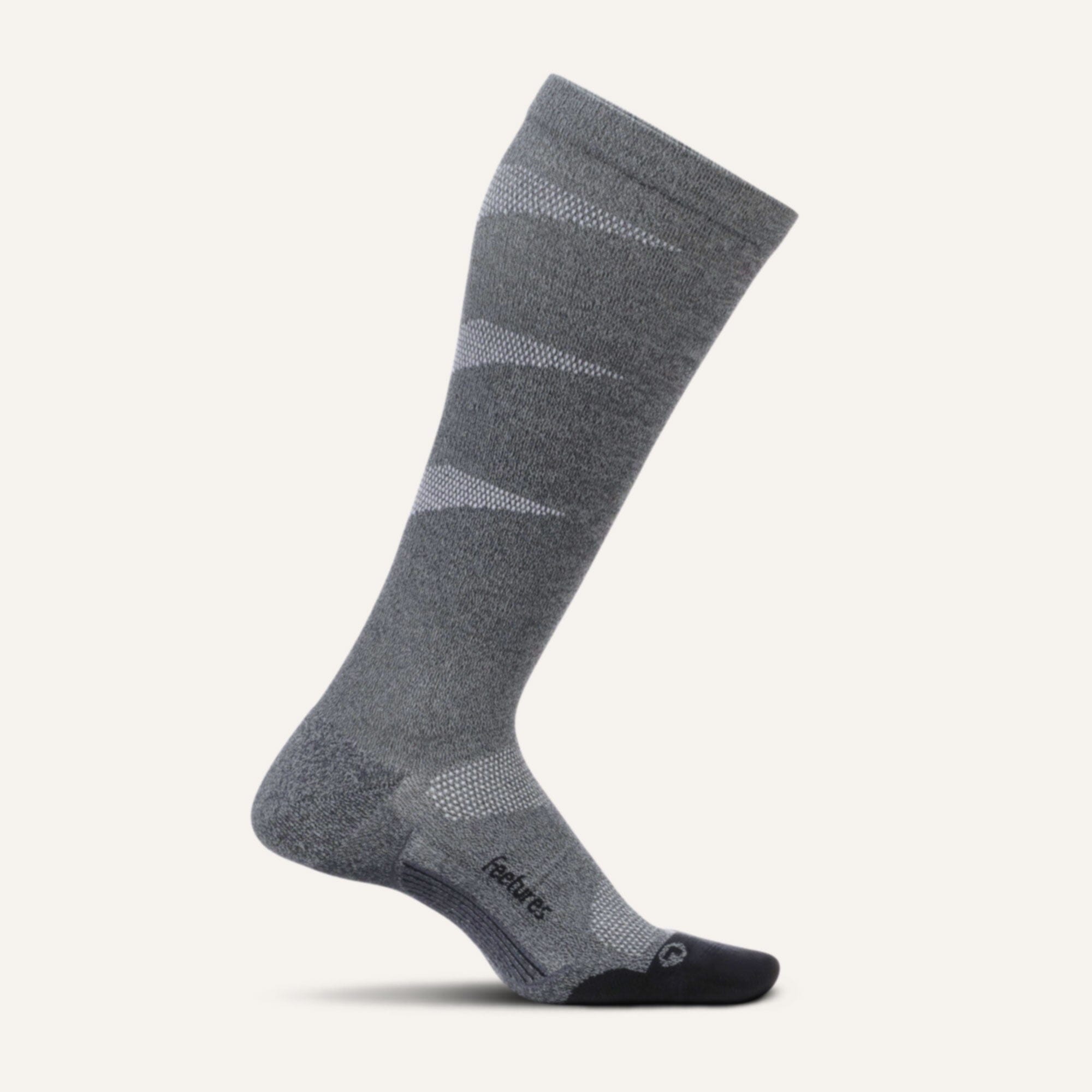 Feetures Graduated Compression Light Cushion Knee High Socks Gray Small 