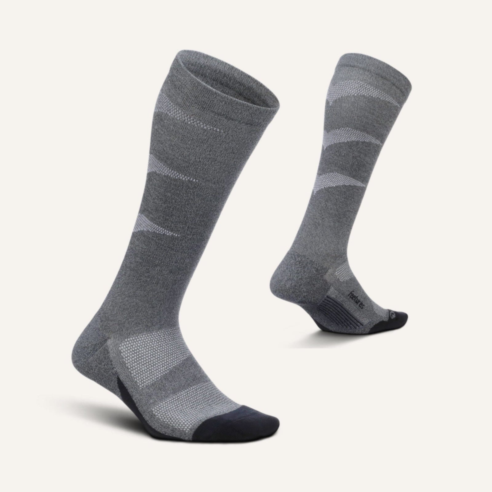 Feetures Graduated Compression Light Cushion Knee High Socks Gray Small 