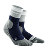 CEP Core Hiking Light Merino Mid Cut Compression Socks, Women Marine Blue/Grey II 