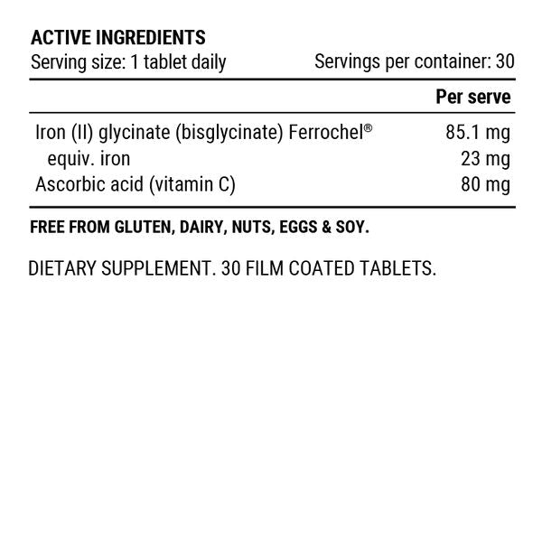 PILLAR Iron Advanced + C Blood & Energy Support - 30 Tablets 