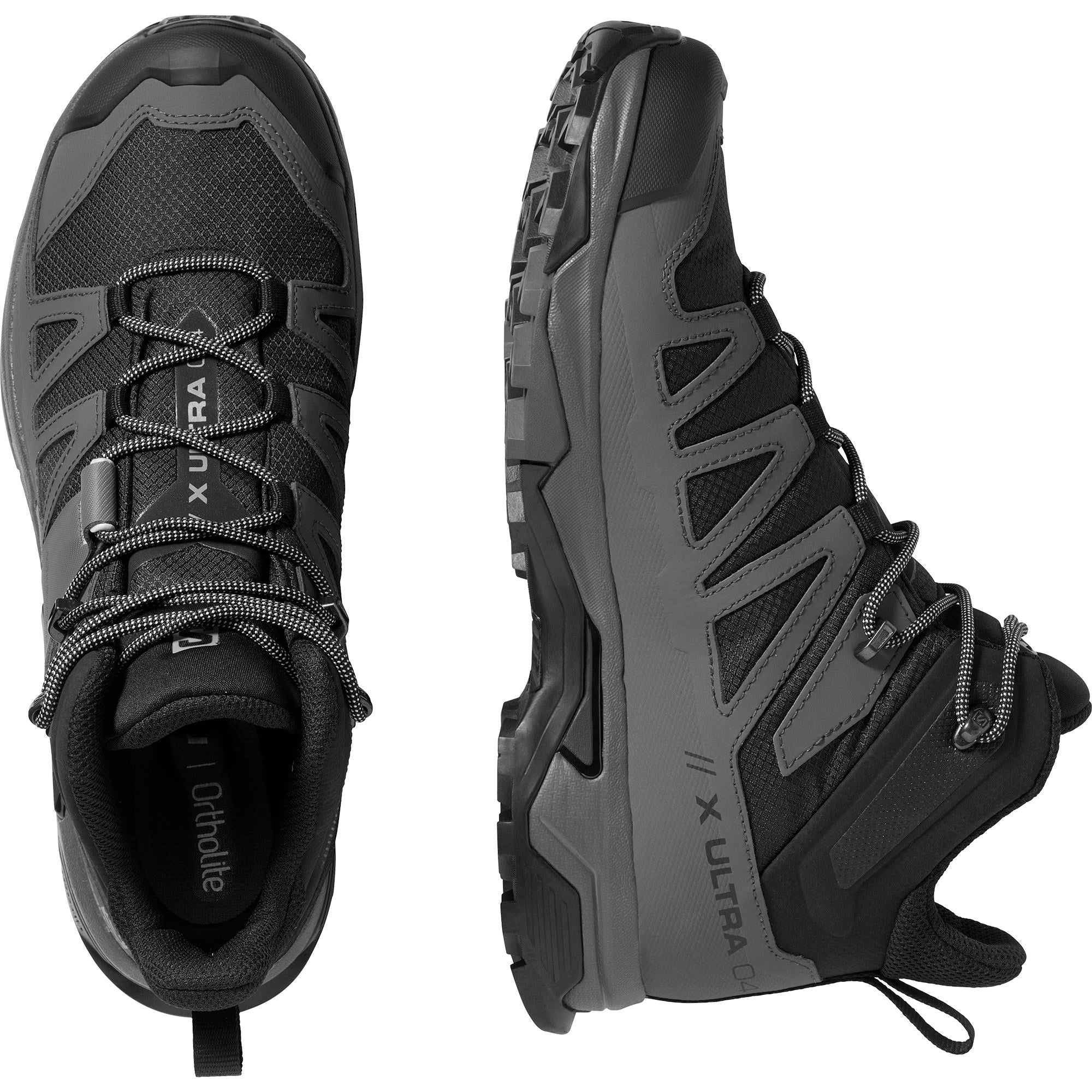 Salomon X Ultra 4 Mid Wide GTX Men's Trail Running Shoes Black/Magnet/Pearl Blue US 8.5 