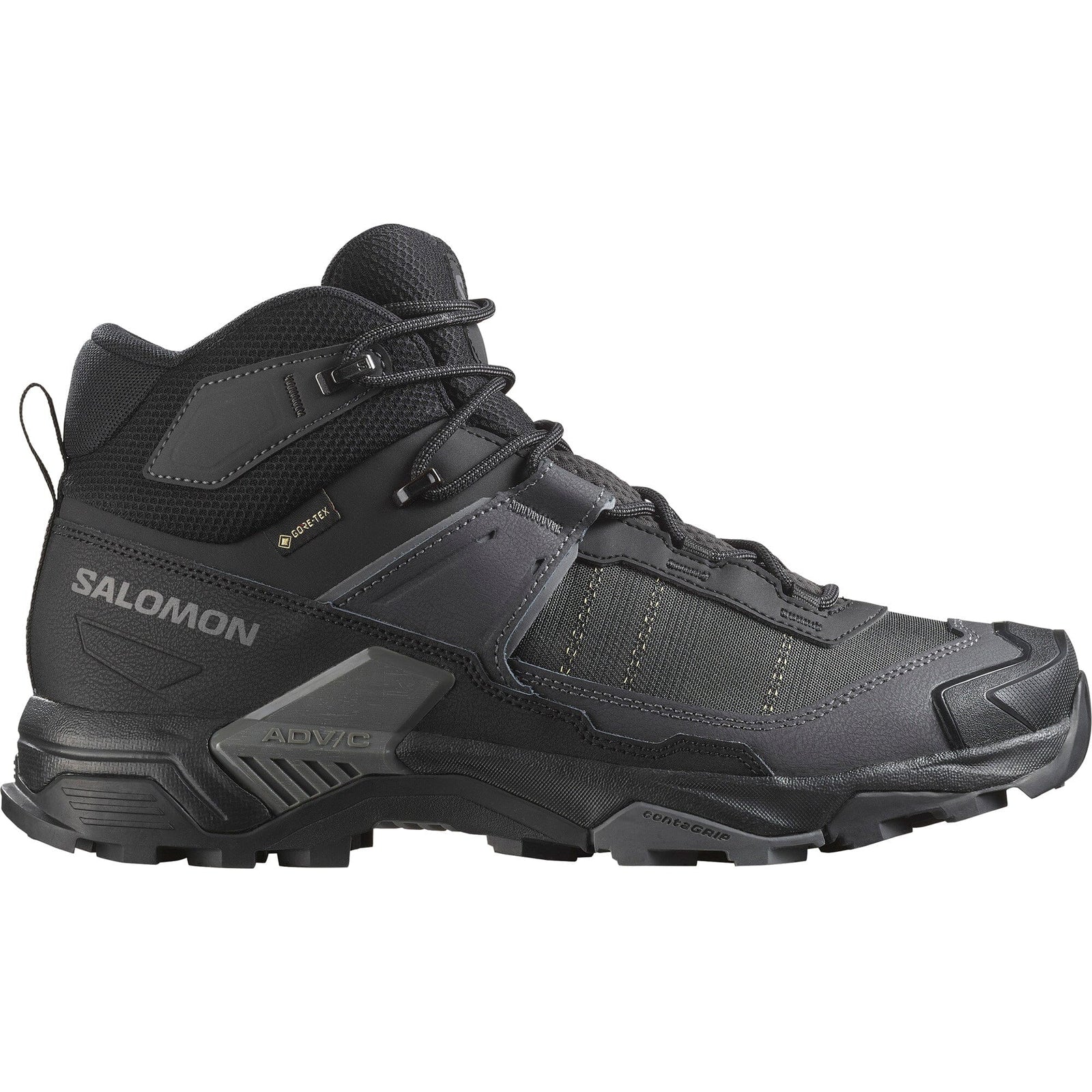 Salomon X Ultra 5 Mid GTX 男士登山鞋 - 黑色/瀝青色/Castlerock