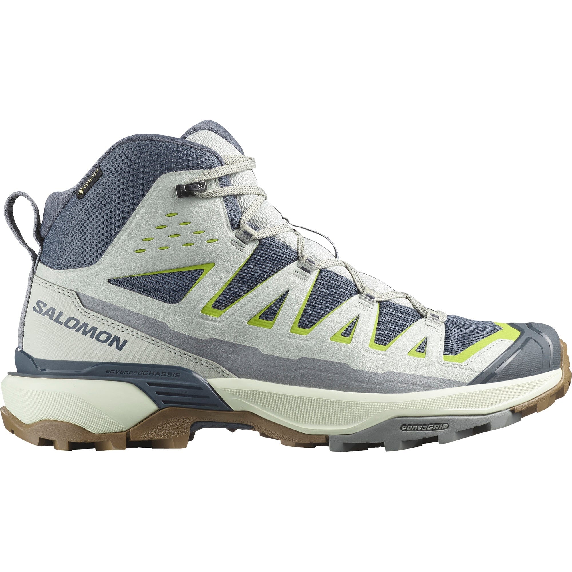 Salomon X Ultra 360 Edge Mid GTX Men's Hiking Shoes Turbulence/Metal/Dark Citron UK 9 