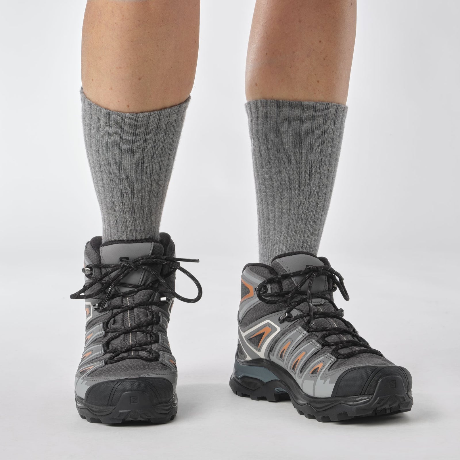 Salomon Evasion Crew 2-Pack Unisex Socks Light Grey/Heather Medium S (EU 36-38) 