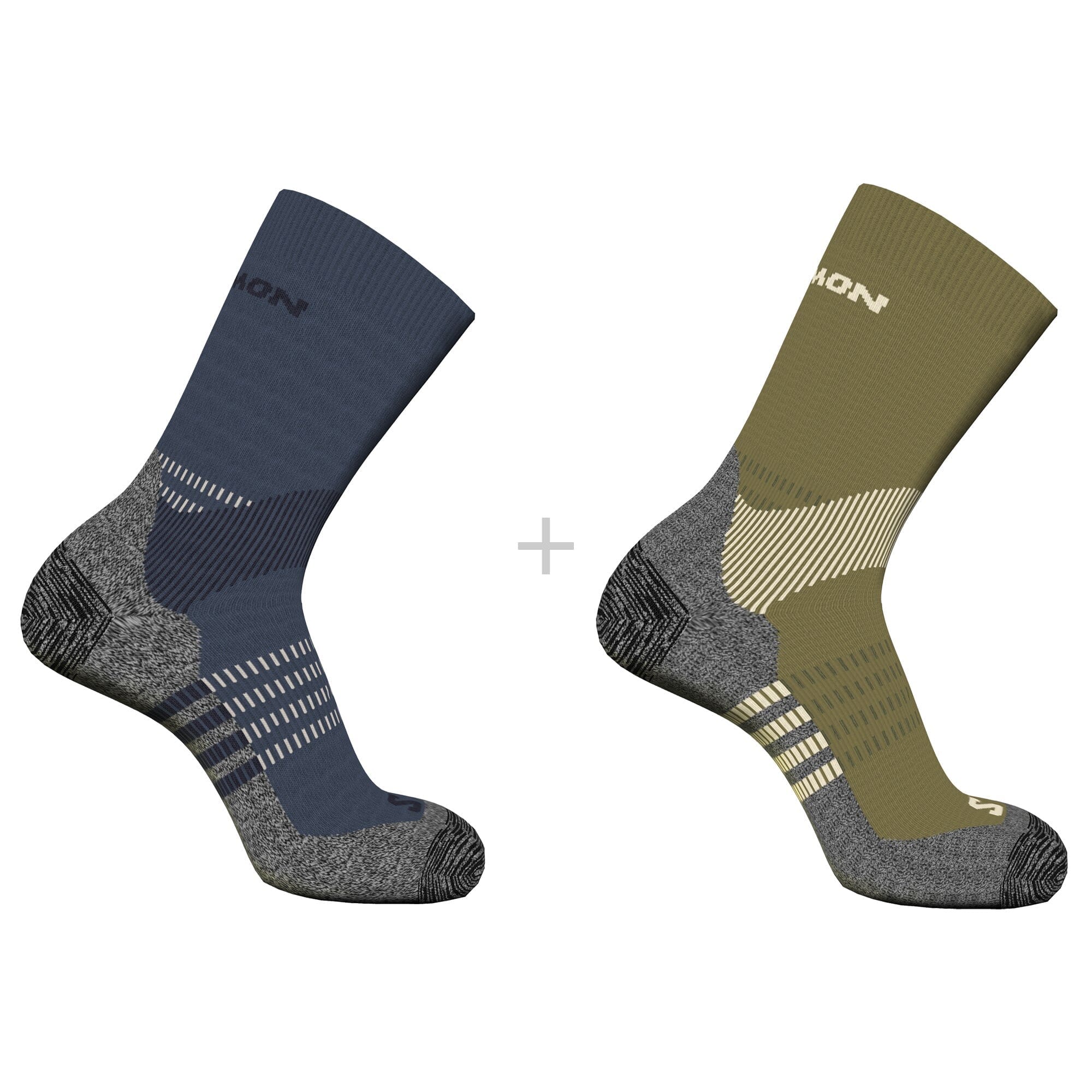 Salomon X Ultra Access Crew 2-Pack Unisex Socks Gothic Olive/Grisaille S (EU 36-38) 
