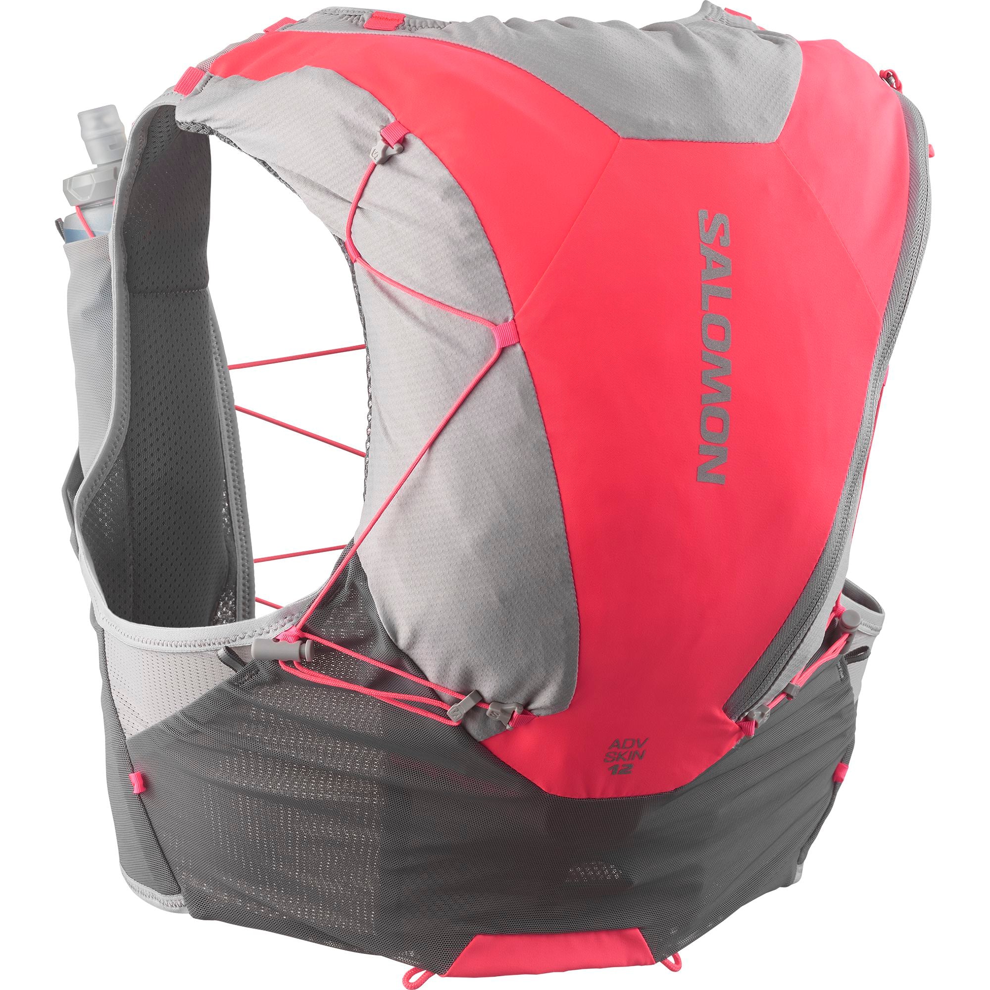 Salomon Adv Skin 12 Unisex Running Vest (2025) Castlerock/Alloy/Neon Flame XS 