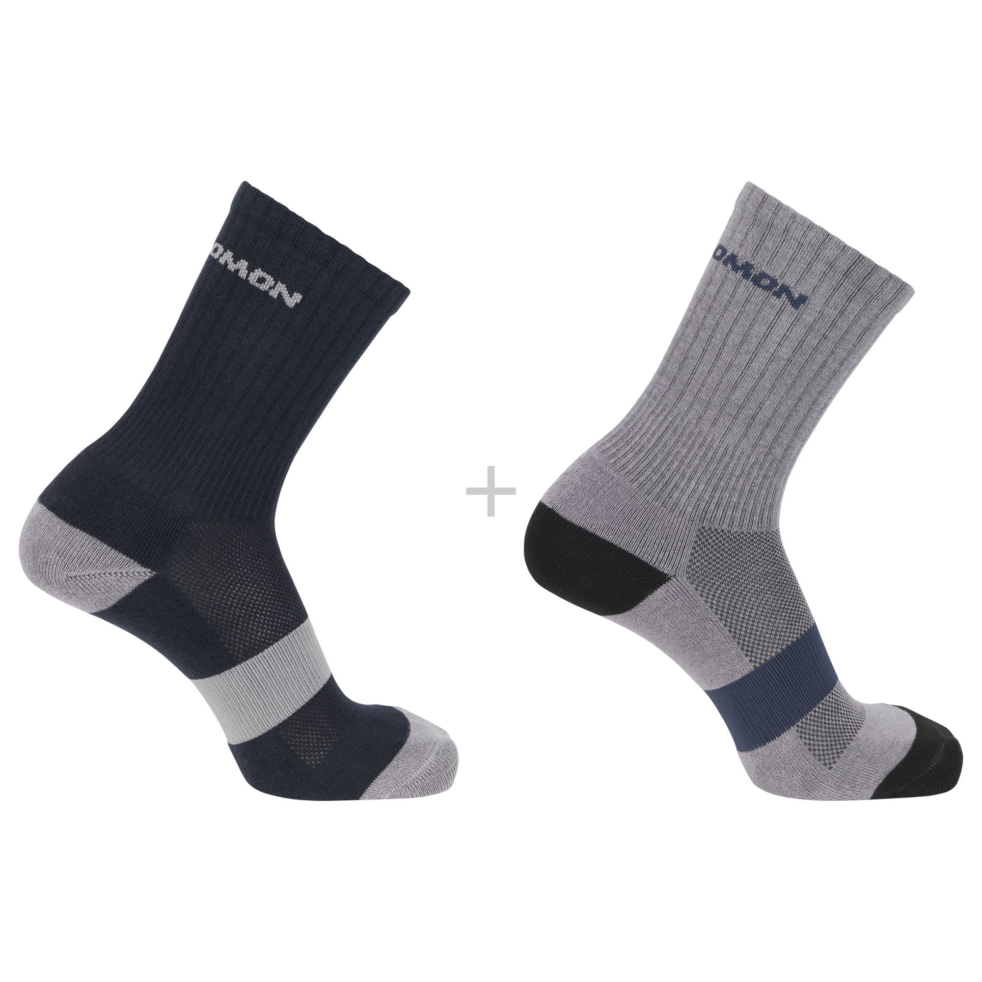 Salomon Evasion Crew 2-Pack Unisex Socks Blue Nights/Monument S (EU 36-38) 