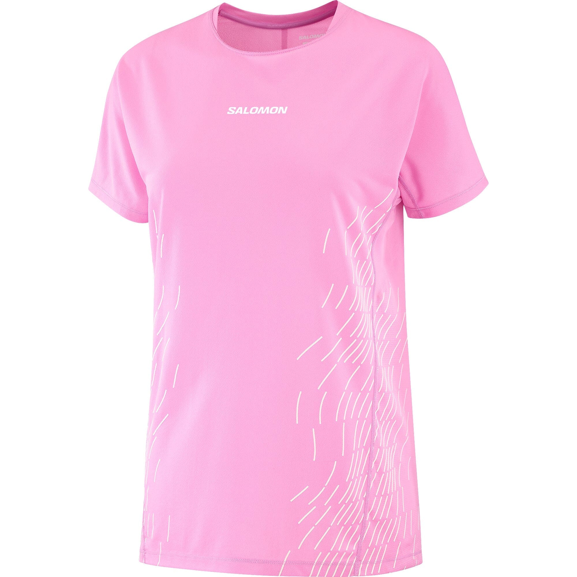 Salomon Sense Aero Graphic Women's Short Sleeve T-Shirt Cyclamen/Whisper White XS 