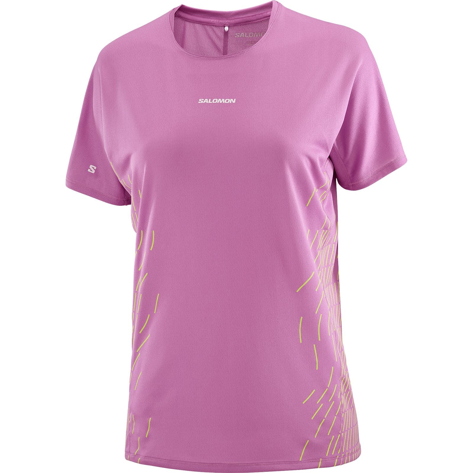 Salomon Sense Aero Graphic Women's Short Sleeve T-Shirt Iris Orchid/Acid Lime S 