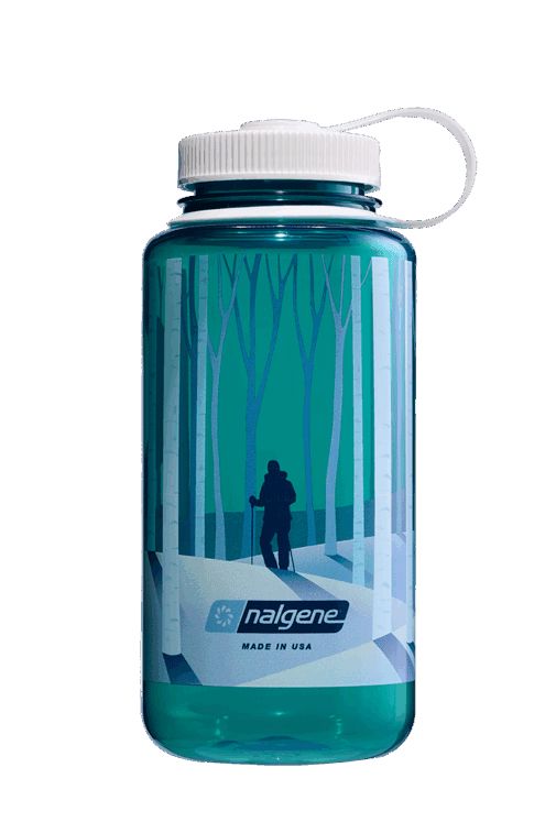 Nalgene 32oz Wide Mouth Sustain Water Bottle Trout with Landscape Forest 