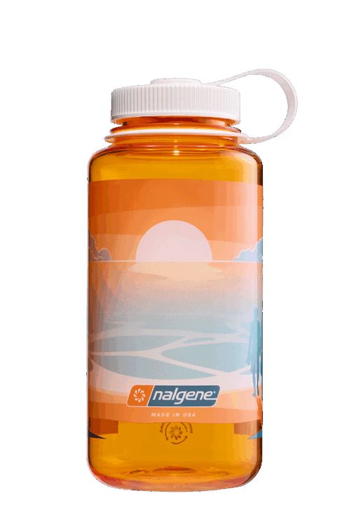 Nalgene 32oz Wide Mouth Sustain Water Bottle Clementine Landscape with Sunset 
