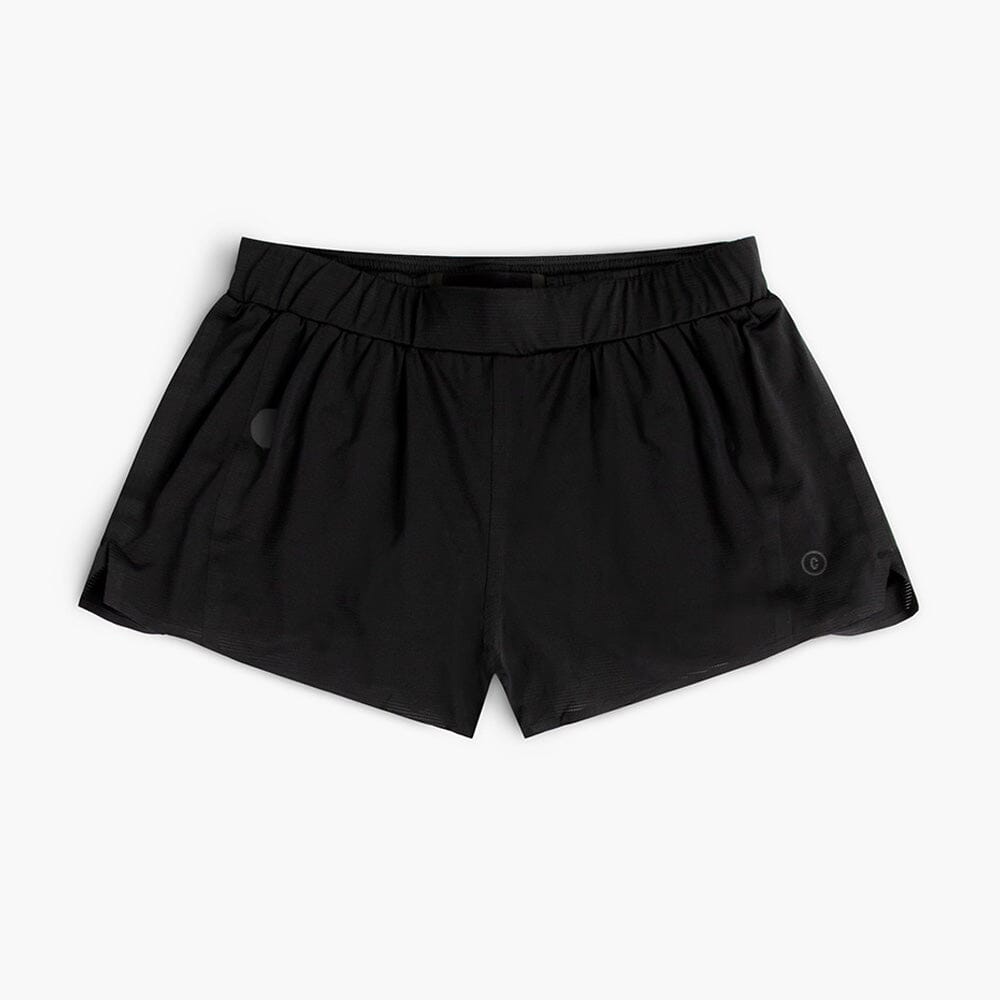front view of the ciele athletics lightweight, race ready and performance driven short named RDShort in shadowsphinx color