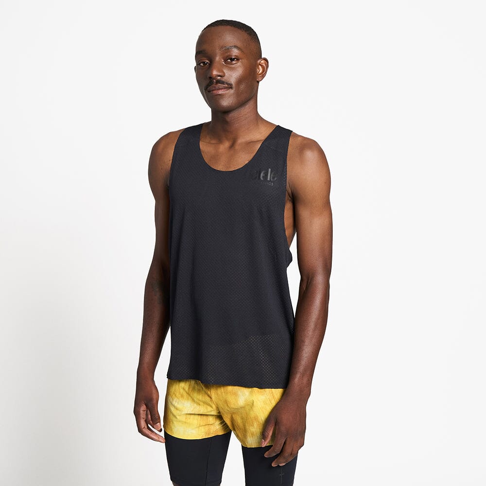 front view of the ciele athletics lightweight, race ready and performance driven singlet named RDSinglet in shadowsphinx color