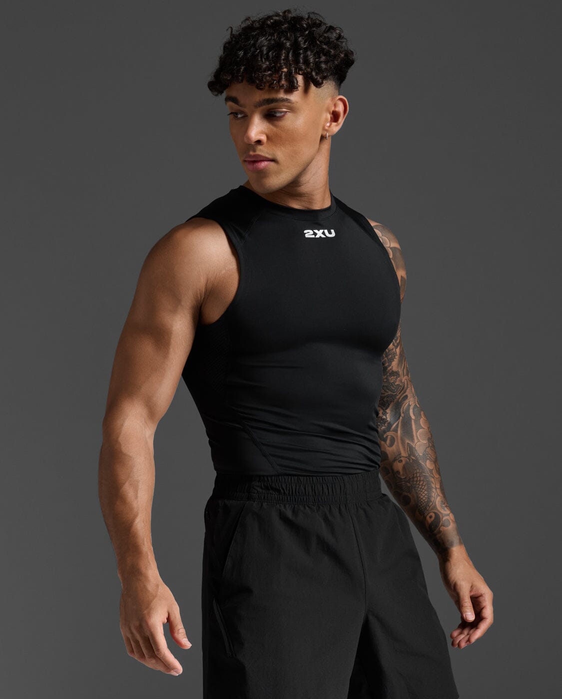 2XU Men's Core Compression Sleeveless MA6400A Black/Silver S 