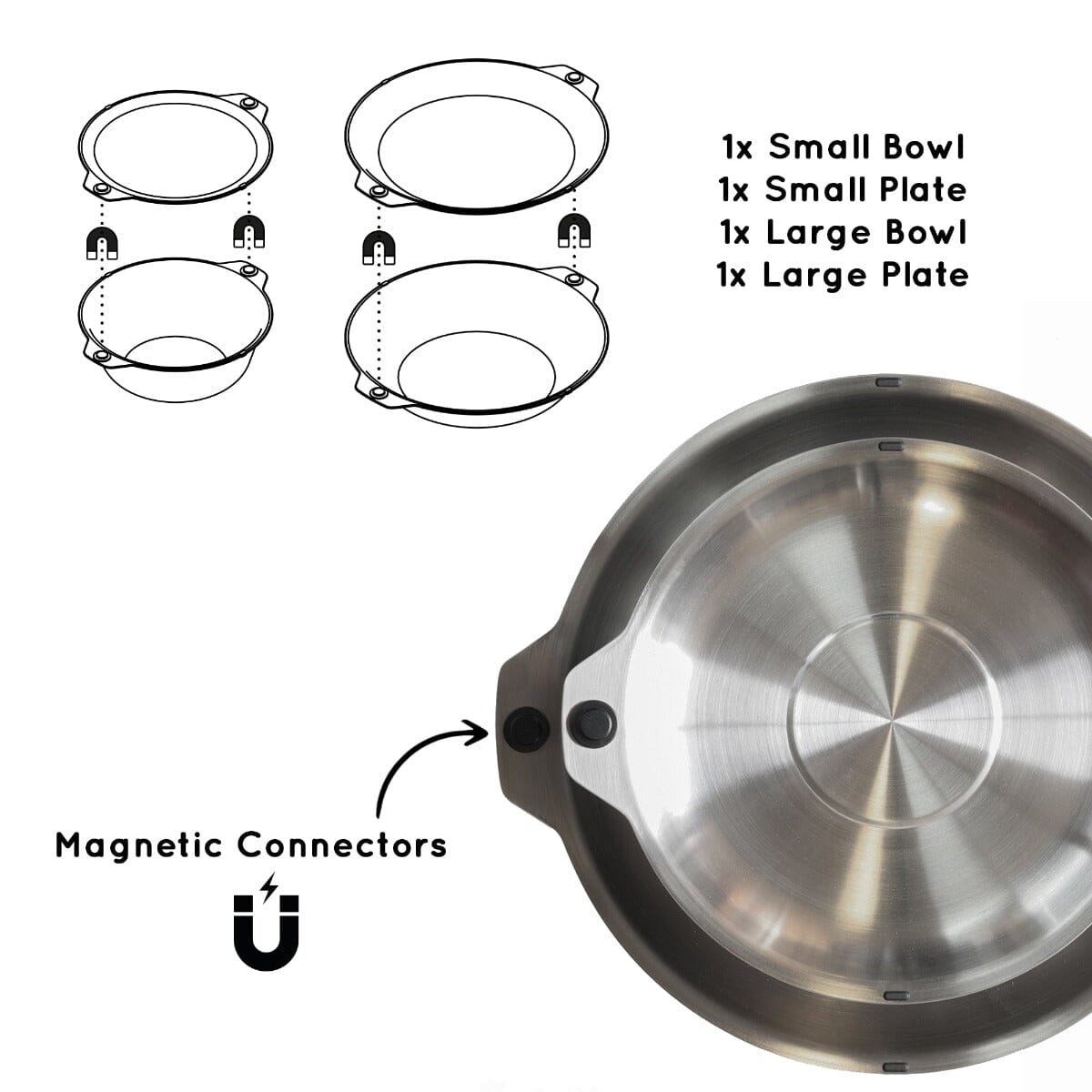 FULL WiNDSOR Magware - Magnetic Bowls / Plates Single Set (4pcs) 