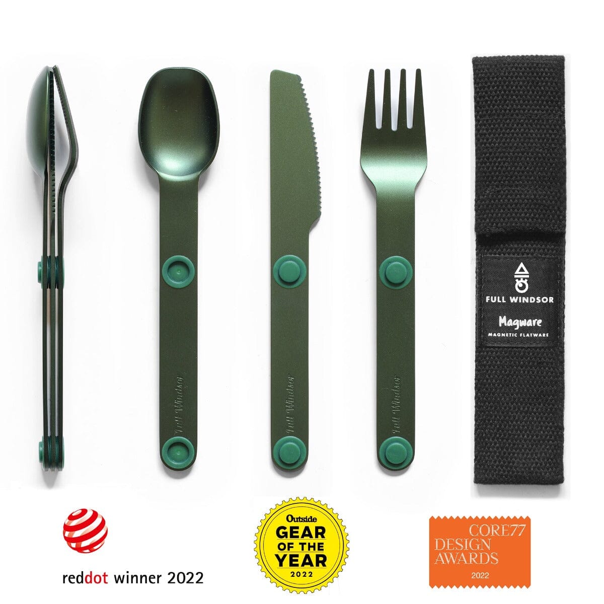 FULL WiNDSOR Magware - Magnetic Cutlery Set Green Single Set 