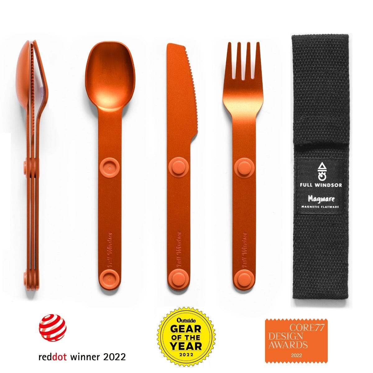 FULL WiNDSOR Magware - Magnetic Cutlery Set Orange Single Set 